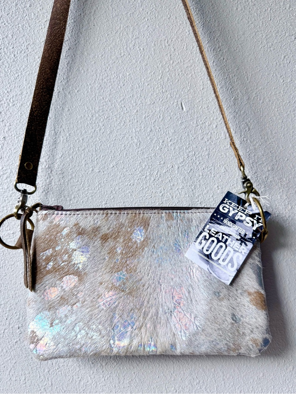 Keep It Gypsy Luxury Western Chic Acid Washed Cowhide  Crossbody Custom Bag